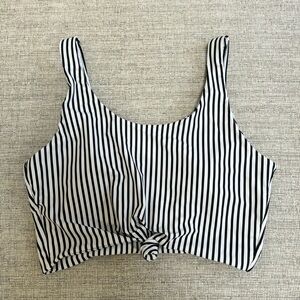 Black and White Striped Zaful Bikini Top - Size US 6